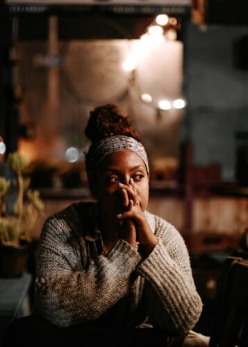 pensive woman