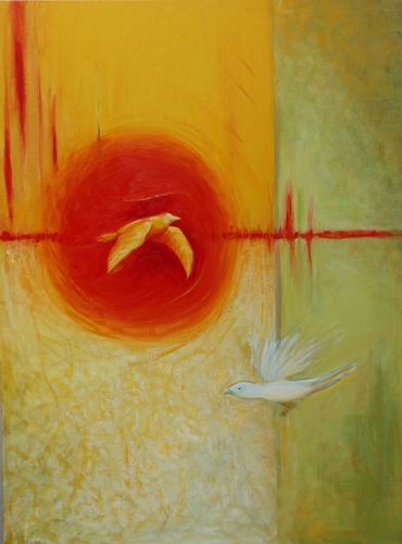 bird-themed spiritual painting
