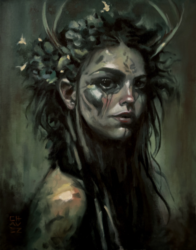 oil painting portrait of a young woman