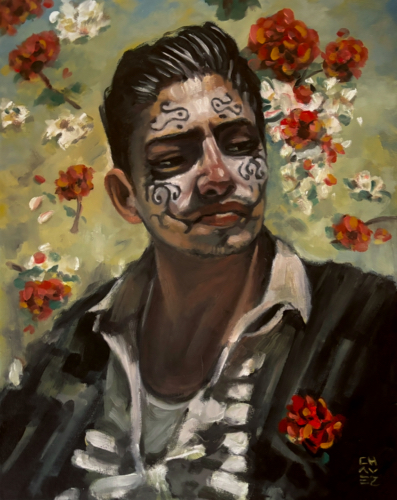 oil painting of a young man in costume
