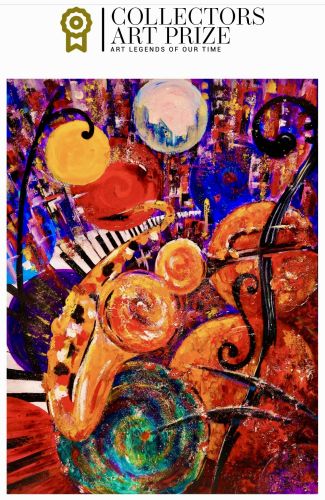 Magazine cover with jazz-themed art