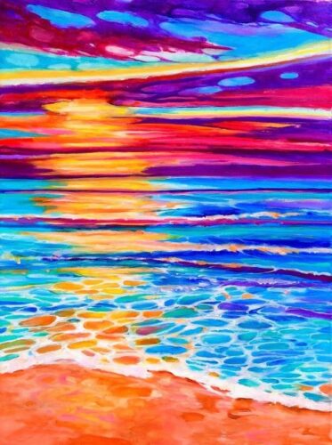 abstract sunset painting