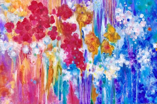 floral abstract painting by Helen Kagan