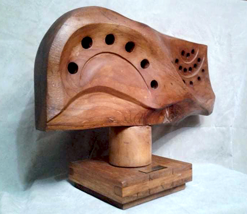 abstract sculpture carved in wood