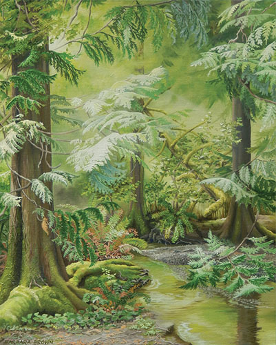 landscape oil painting forest scene