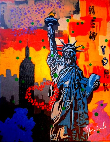 acrylic painting with New York theme