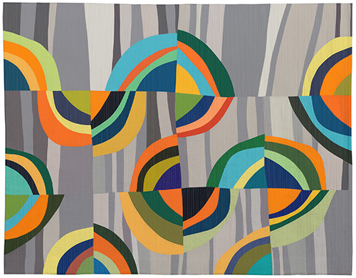 abstract quilted fiber art 