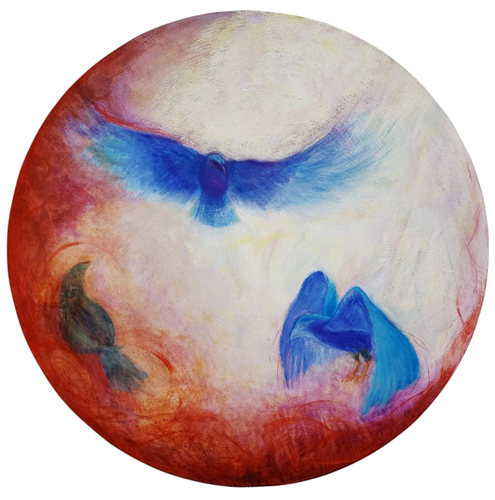 painting of a group of crows
