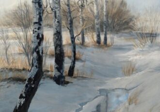 early spring landscape painting