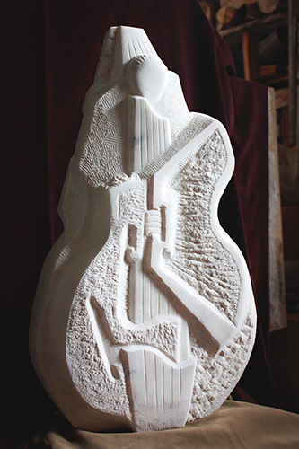 musical themed marble sculpture