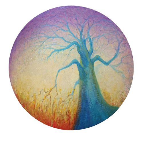 painting of a dead tree, social commentary