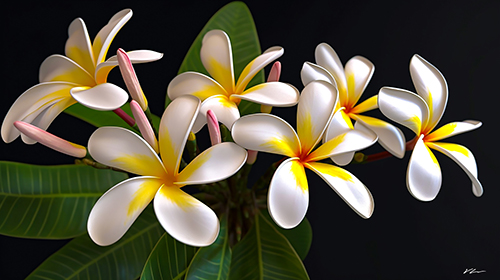 photograph of plumeria flowers
