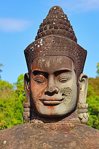 photo of a large Cambodian sculpture