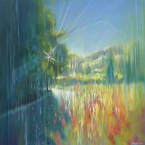 softly ethereal summer landscape painting